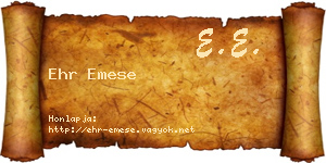 Ehr Emese névjegykártya
